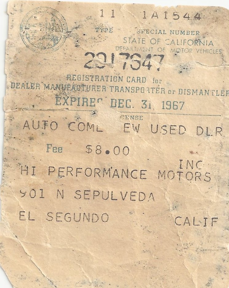 First Ford Bronco Registration | Gateway Bronco The First Ford Bronco Registration.