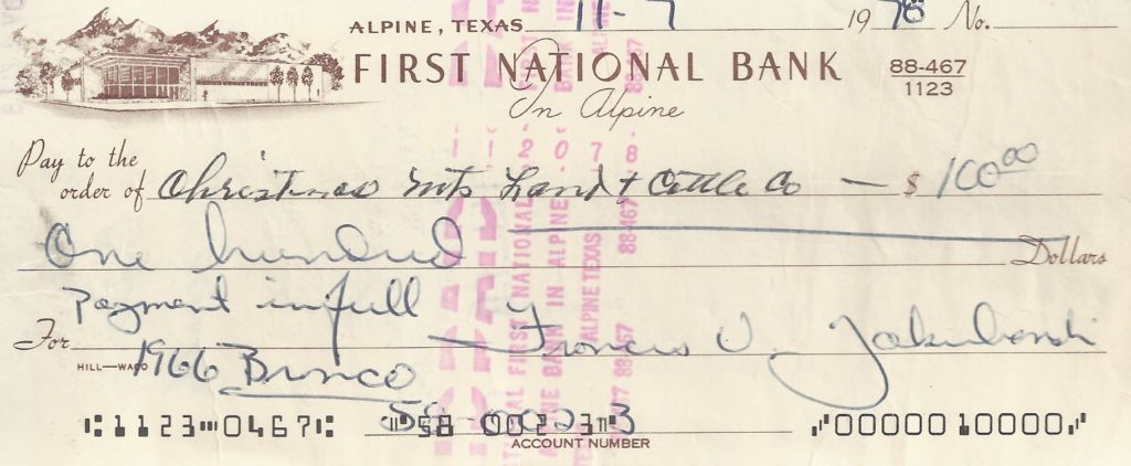 Front of Check to Purchase First Bronco | Gateway Bronco Front of Check to Purchase First Bronco
