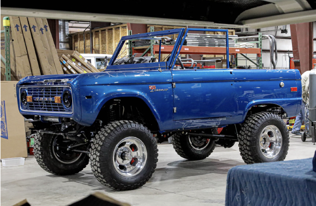 Side view of a Bronco in the middle of the Gateway Bronco Process.