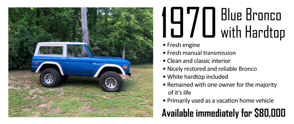 1970 Pre-Owned Custom Ford Bronco | Blue Bronco With Hardtop | Gateway Bronco 1970 Pre-Owned custom Ford Bronco. Blue Bronco with Hardtop.