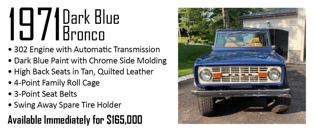 1971 Dark Blue Pre-Owned Custom Ford Bronco For Sale | Gateway Bronco | St. Louis, MO